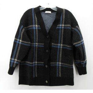 Aritzia Babaton Sweater Small Merino Wool Cardigan Plaid Button Up